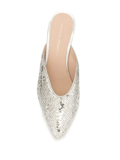 LOEFFLER RANDALL SEQUIN POINTED MULES - 银色