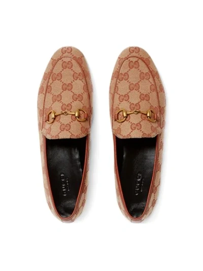 Shop Gucci Jordaan Gg Canvas Loafers In Neutrals