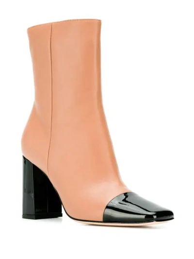 GIANVITO ROSSI TWO TONE ANKLE BOOTS - 黑色