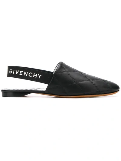 Shop Givenchy Logo Matelassé Mules In Black