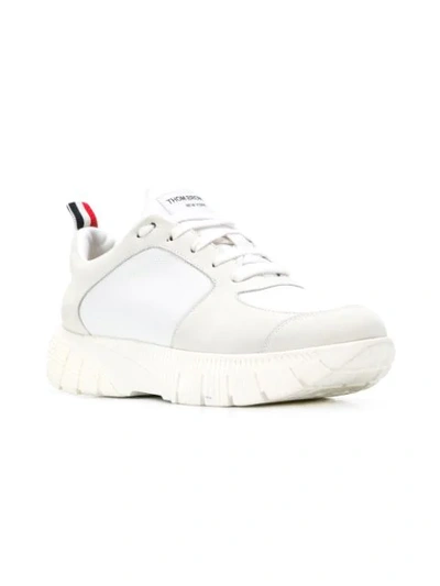 Shop Thom Browne Raised Tech Running Shoe In White