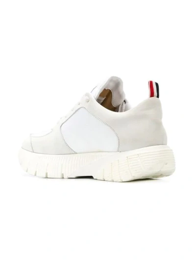 Shop Thom Browne Raised Tech Running Shoe In White