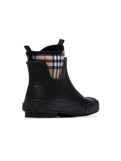BURBERRY VINTAGE CHECK NEOPRENE AND RUBBER RAIN BOOTS 