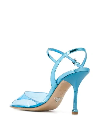 Shop Prada Open Toe Sandals In Blue