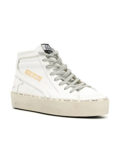 Shop Golden Goose Hi Slide Sneakers In White