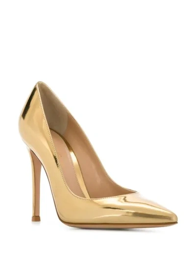 Shop Gianvito Rossi Metallic Pumps In Gold