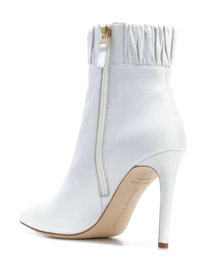 Shop Chloe Gosselin Gathered Ankle Boots In White