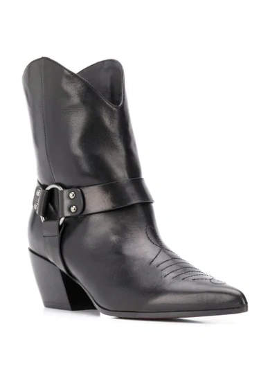 Shop Deimille Western Buckled Boots In Black