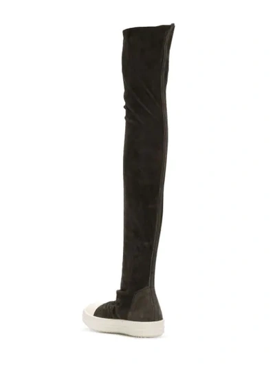 Shop Rick Owens Knee Length Boots - Grey