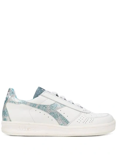 Shop Diadora Glitter Panel Sneakers In White