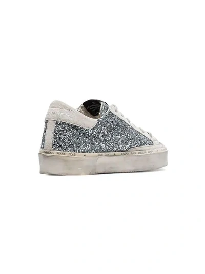 Shop Golden Goose Glitter Hi Star Sneakers In Silver