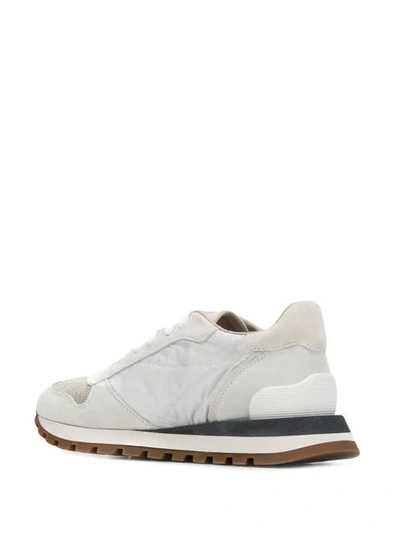 Shop Brunello Cucinelli Panelled Sneakers In White