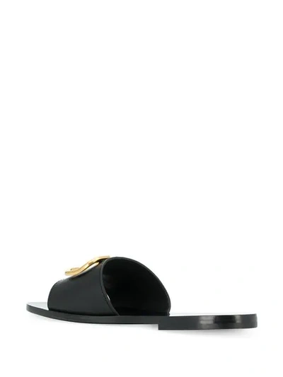 VALENTINO VALENTINO GARAVANI GO LOGO SLIDES - 黑色