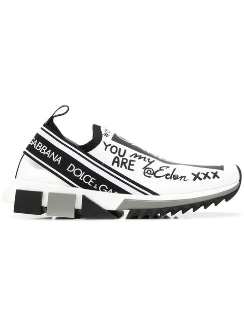 Dolce & Gabbana Sorrento Graffiti-print Trainer Sneakers In White | ModeSens