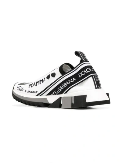 Shop Dolce & Gabbana Branded Slip-on Sneakers In White