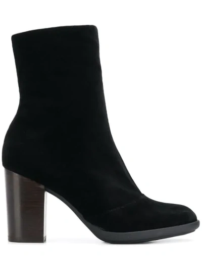 Shop Chie Mihara Fargo Heeled Ankle Boots In Velvet Negro