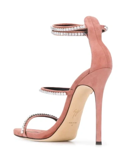 Shop Giuseppe Zanotti Gemstone Heeled Sandals In Pink