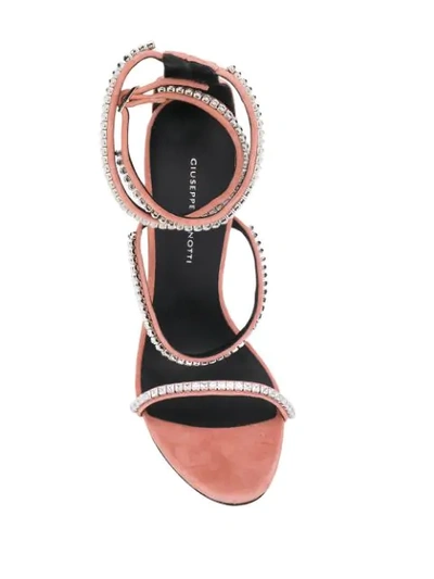 Shop Giuseppe Zanotti Gemstone Heeled Sandals In Pink