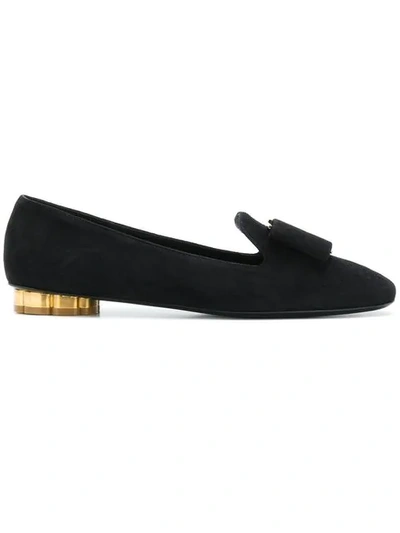 Shop Ferragamo Round Toe Ballerina Shoes In Black