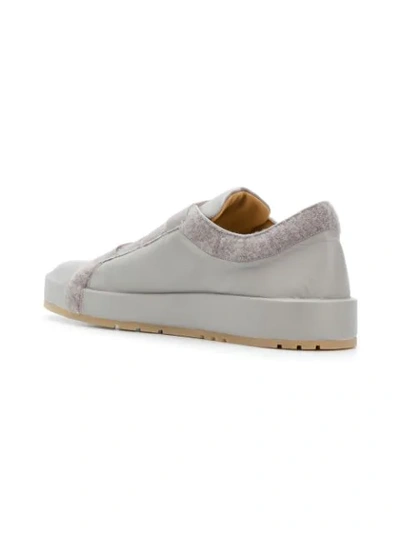 Shop Jil Sander Touch Strap Low Top Sneakers - Grey