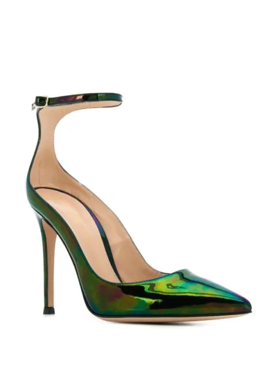 Shop Gianvito Rossi Iridescent Stiletto Pumps In Black