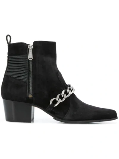 Shop Balmain Chain Ankle Boots - Black