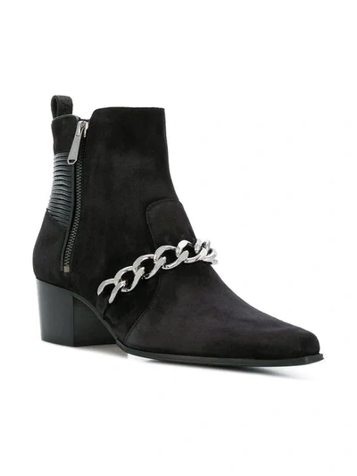 Shop Balmain Chain Ankle Boots - Black
