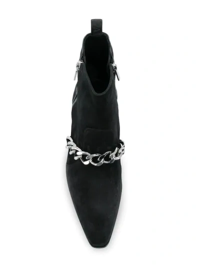 Shop Balmain Chain Ankle Boots - Black