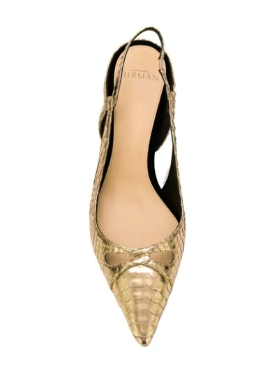 Shop Alexandre Birman Snakeskin Effect Pumps In Gold