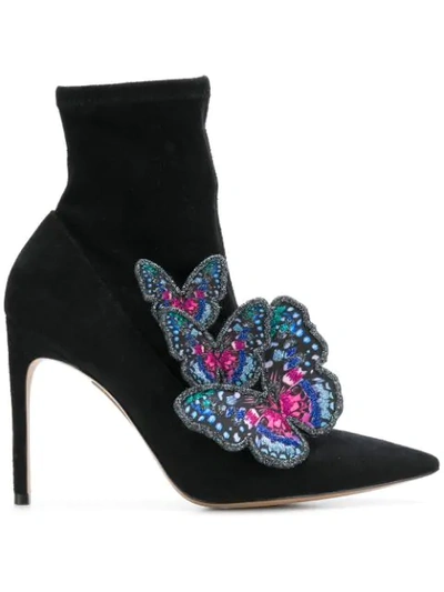 Shop Sophia Webster Butterfly Ankle Boots In Black