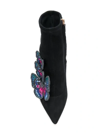 Sophia Webster Riva Appliquéd Stretch-suede Sock Boots In Black