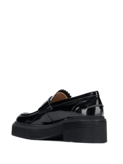 Shop Marni Chunky Heel Loafers - Black
