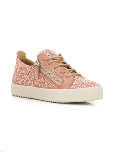 Giuseppe Zanotti Gail Crystal Trainers In Pink