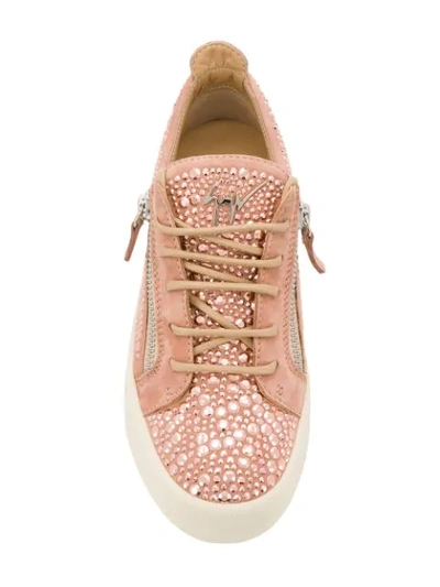 Giuseppe Zanotti Gail Crystal Trainers In Pink