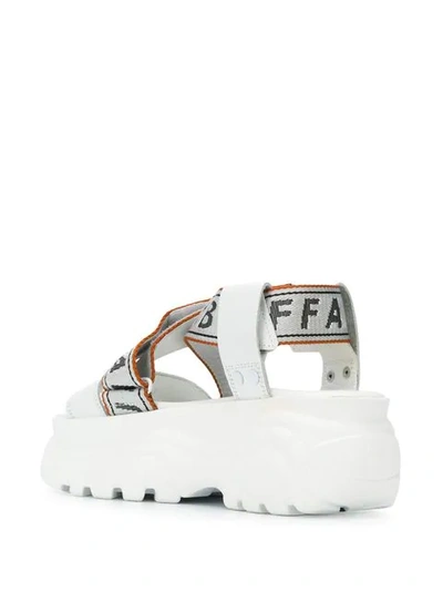 Shop Buffalo Logo Strap Sandals In White