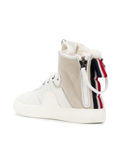 Shop Moncler Ankle Lace-up Sneakers In White