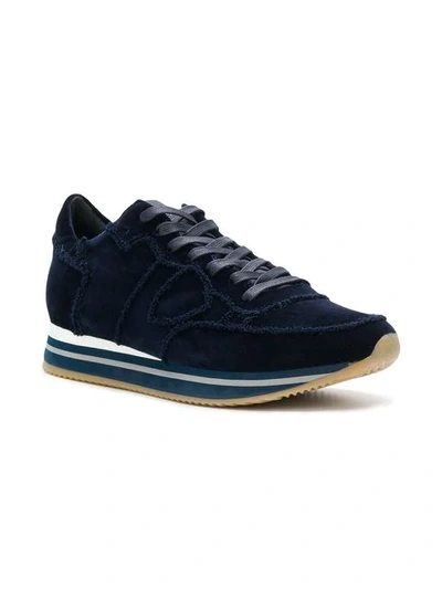 Shop Philippe Model Lace-up Sneakers In Blue