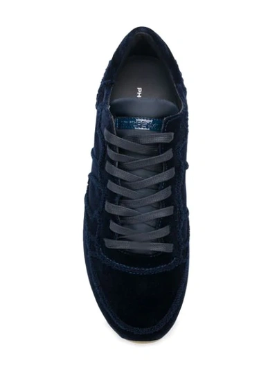 Shop Philippe Model Lace-up Sneakers In Blue