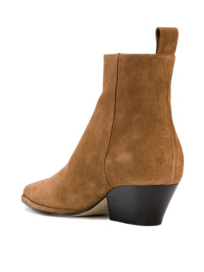 Shop Sergio Rossi Dual Zip Ankle Boots In Brown
