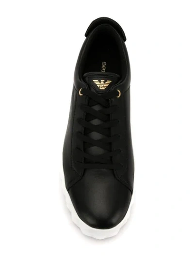 Shop Emporio Armani Platform Sneakers In Black