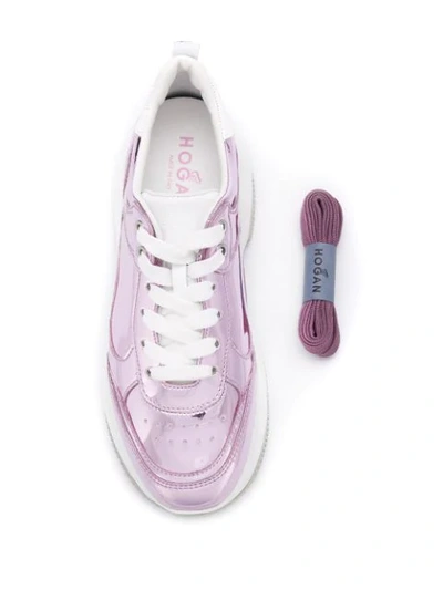 Shop Hogan Platform Lace Up Sneakers In Pink