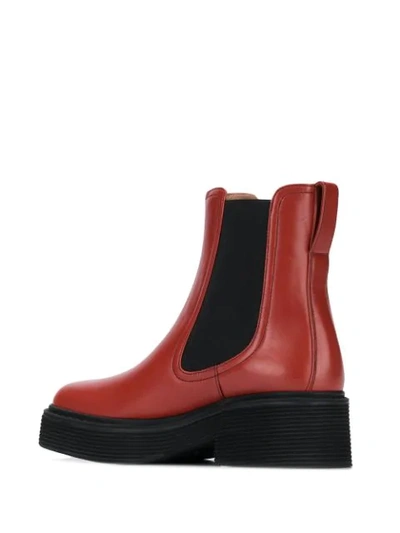 Shop Marni Platform Chelsea Boots In Red