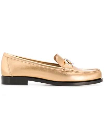 Ferragamo Gancio Loafers In Gold