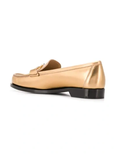 Ferragamo Gancio Loafers In Gold