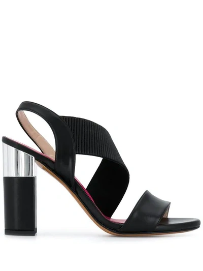 Shop Albano Ribbed Strap Pumps In Black