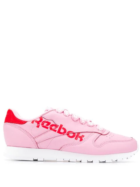 Reebok Lace Up Logo Sneakers Pink Modesens