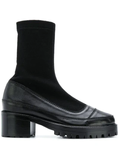 Shop Nicole Saldaã±a Platform Sock Boots In Black