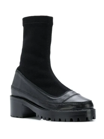 Nicole Saldaña Platform Sock Boots In Black