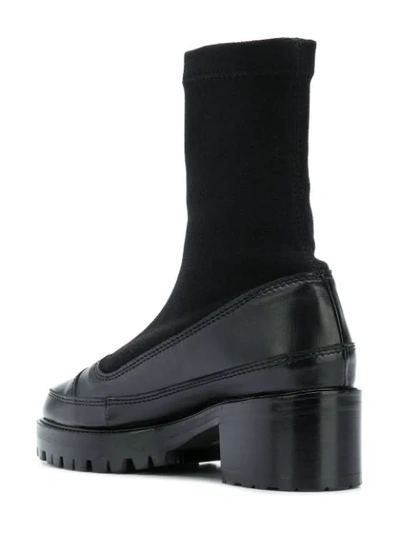 Shop Nicole Saldaã±a Platform Sock Boots In Black