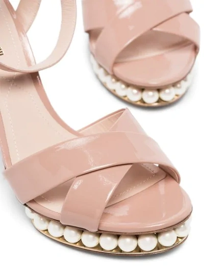 Shop Nicholas Kirkwood Casati 105mm Pearl Sandals In Neutrals